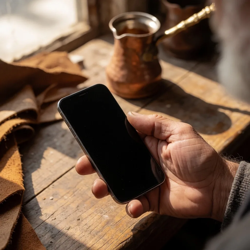Esnaf tezgahında telefonla bütçe uygulaması